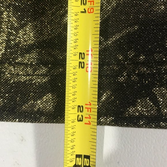 Vintage Small Crew Neck Floral Blouse Metallic Gold Shimmer Stretch Top - Picture 12 of 12